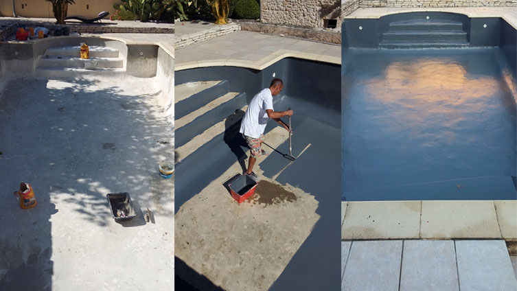 rénovation piscine béton peinture piscine